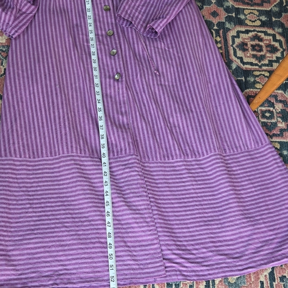 J. Peterman Purple Striped Long Sleeve Dress - Picture 4 of 7